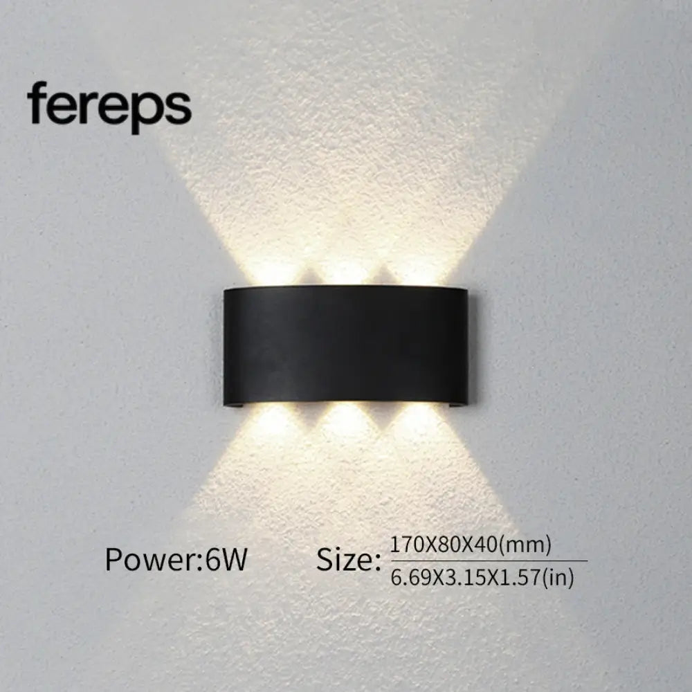 Modern Waterproof LED Wall Light for Indoor and Outdoor Use 6W Black / Natural White