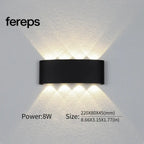 Modern Waterproof LED Wall Light for Indoor and Outdoor Use 8W Black / Cold White