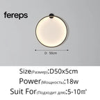 Moon LED Wall Light – Modern Wall Lamp for Bedroom Living Room and Hallway Black D50x5cm / Cool white no remote
