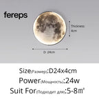 Moon LED Wall Light – Modern Wall Lamp for Bedroom Living Room and Hallway Moon D24cm / Cool white no remote