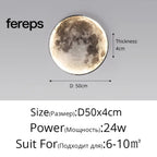 Moon LED Wall Light – Modern Wall Lamp for Bedroom Living Room and Hallway Moon D50cm / Cool white no remote