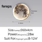 Moon LED Wall Light – Modern Wall Lamp for Bedroom Living Room and Hallway Moon D60cm / Cool white no remote