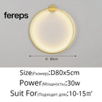 Moon LED Wall Light – Modern Wall Lamp for Bedroom Living Room and Hallway Gold D80x5cm / Cool white no remote