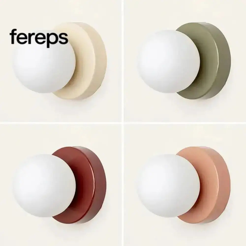 Nordic LED Glass Wall Lamp – Minimalist Base Sconce for Bedroom Hallway and Staircase Lighting