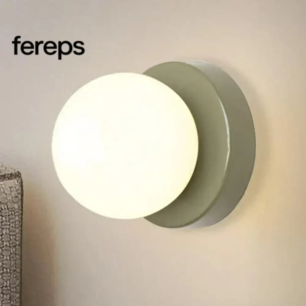 Nordic LED Glass Wall Lamp – Minimalist Base Sconce for Bedroom Hallway and Staircase Lighting