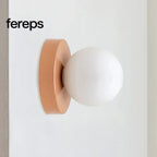 Nordic LED Glass Wall Lamp – Minimalist Base Sconce for Bedroom Hallway and Staircase Lighting