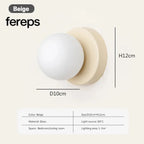 Nordic LED Glass Wall Lamp – Minimalist Base Sconce for Bedroom Hallway and Staircase Lighting Beige