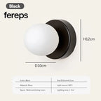 Nordic LED Glass Wall Lamp – Minimalist Base Sconce for Bedroom Hallway and Staircase Lighting Black
