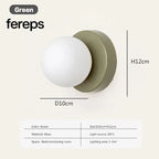 Nordic LED Glass Wall Lamp – Minimalist Base Sconce for Bedroom Hallway and Staircase Lighting Green