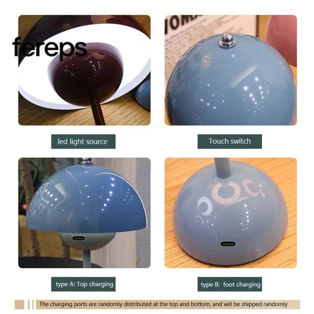 Nordic Led Table Lamp - Rechargeable Mushroom Lamp