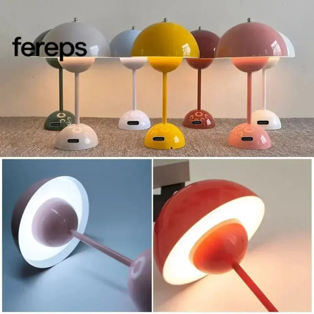 Nordic Led Table Lamp - Rechargeable Mushroom Lamp