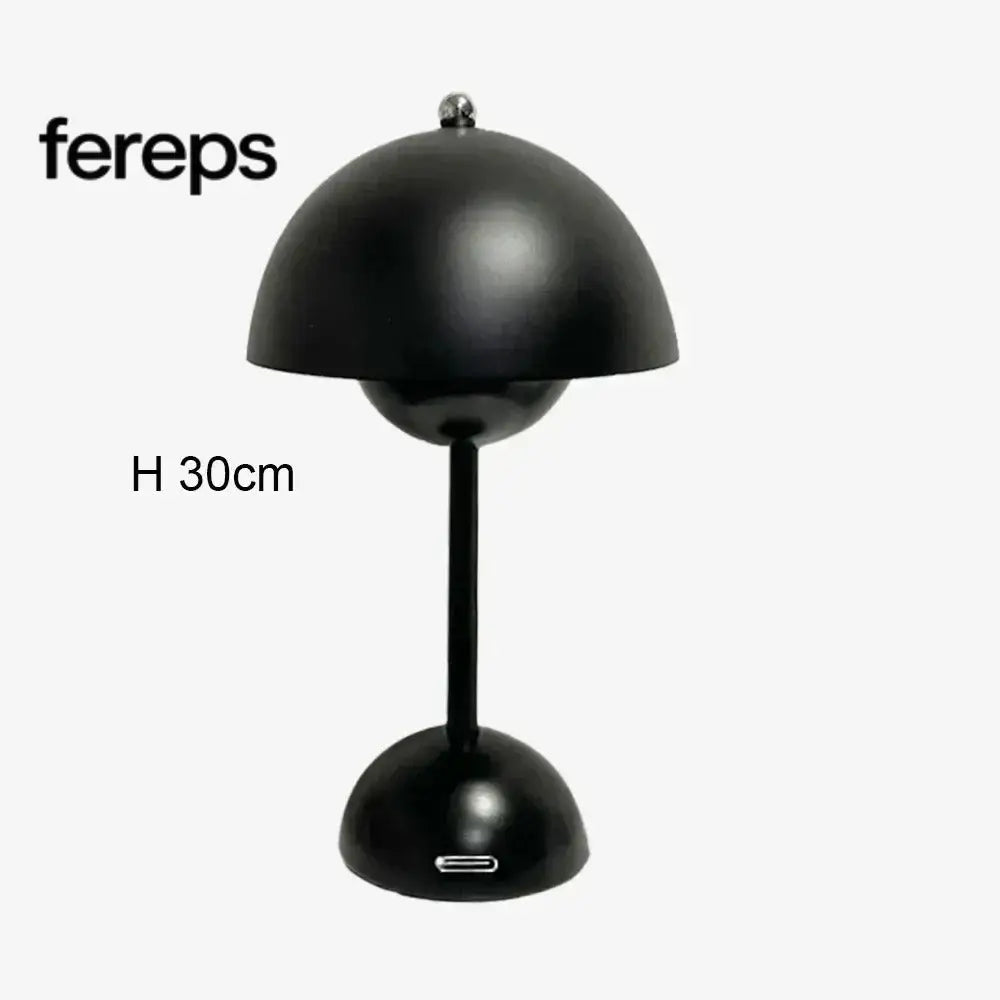 Nordic Led Table Lamp - Rechargeable Mushroom Lamp Black