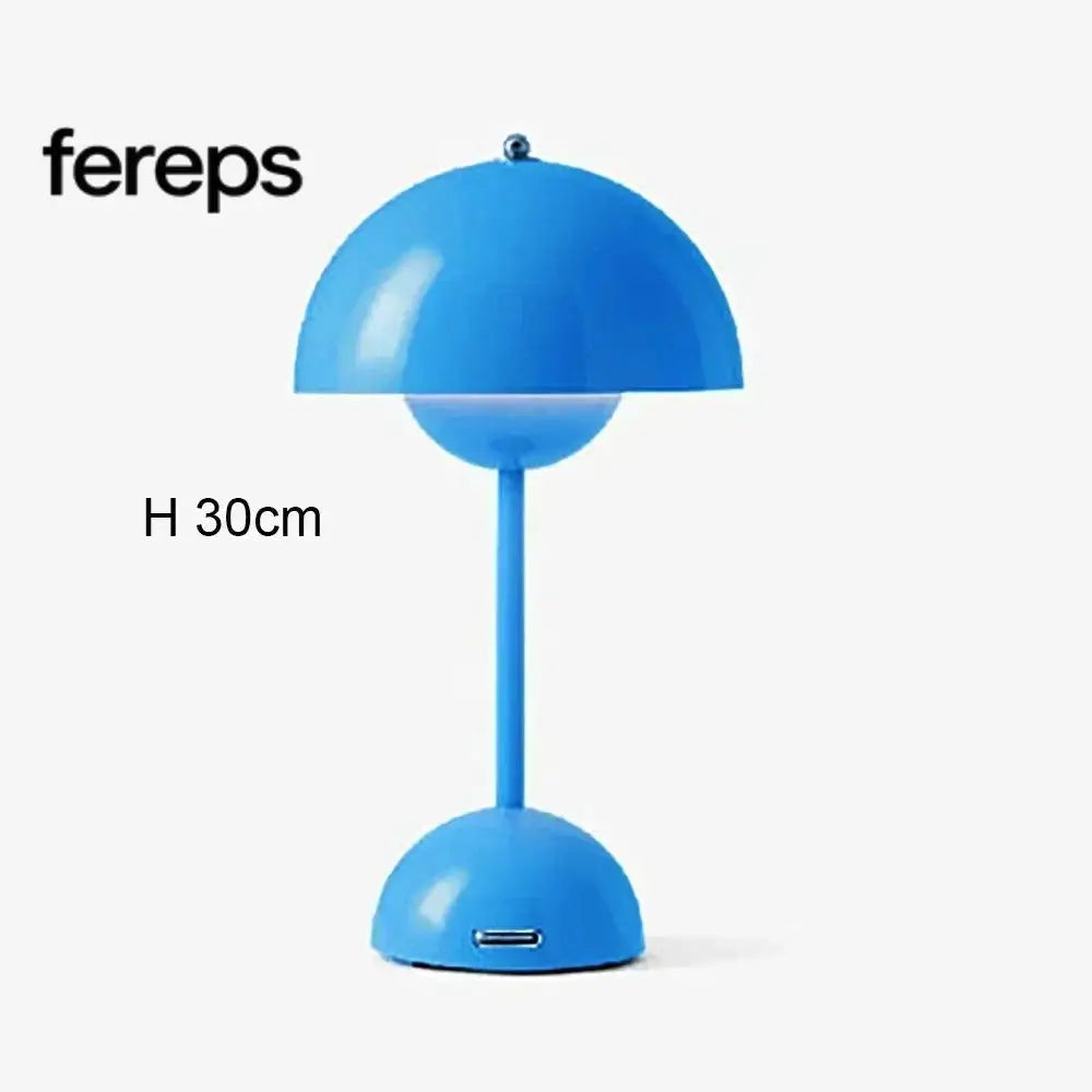 Nordic Led Table Lamp - Rechargeable Mushroom Lamp Blue
