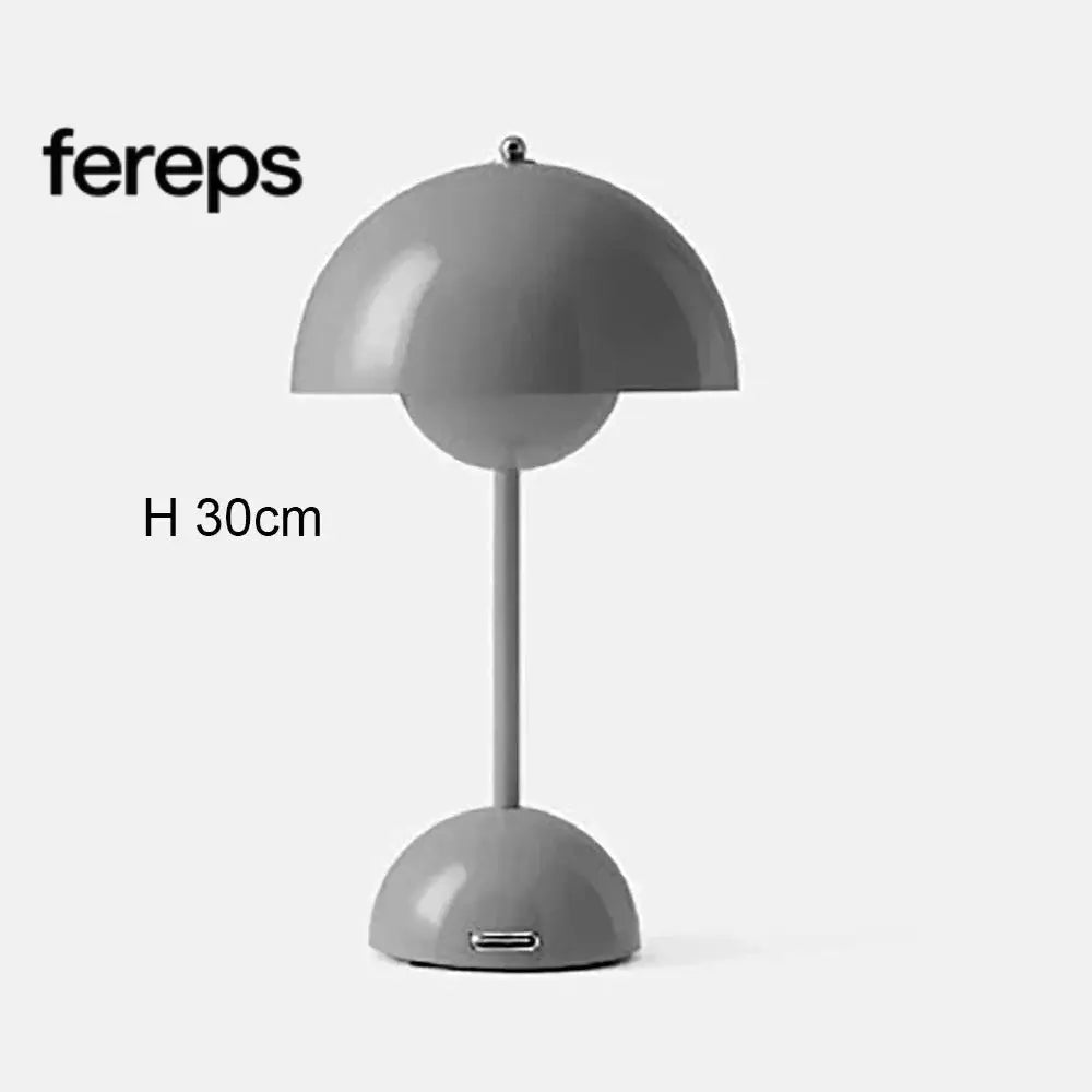 Nordic Led Table Lamp - Rechargeable Mushroom Lamp Gray
