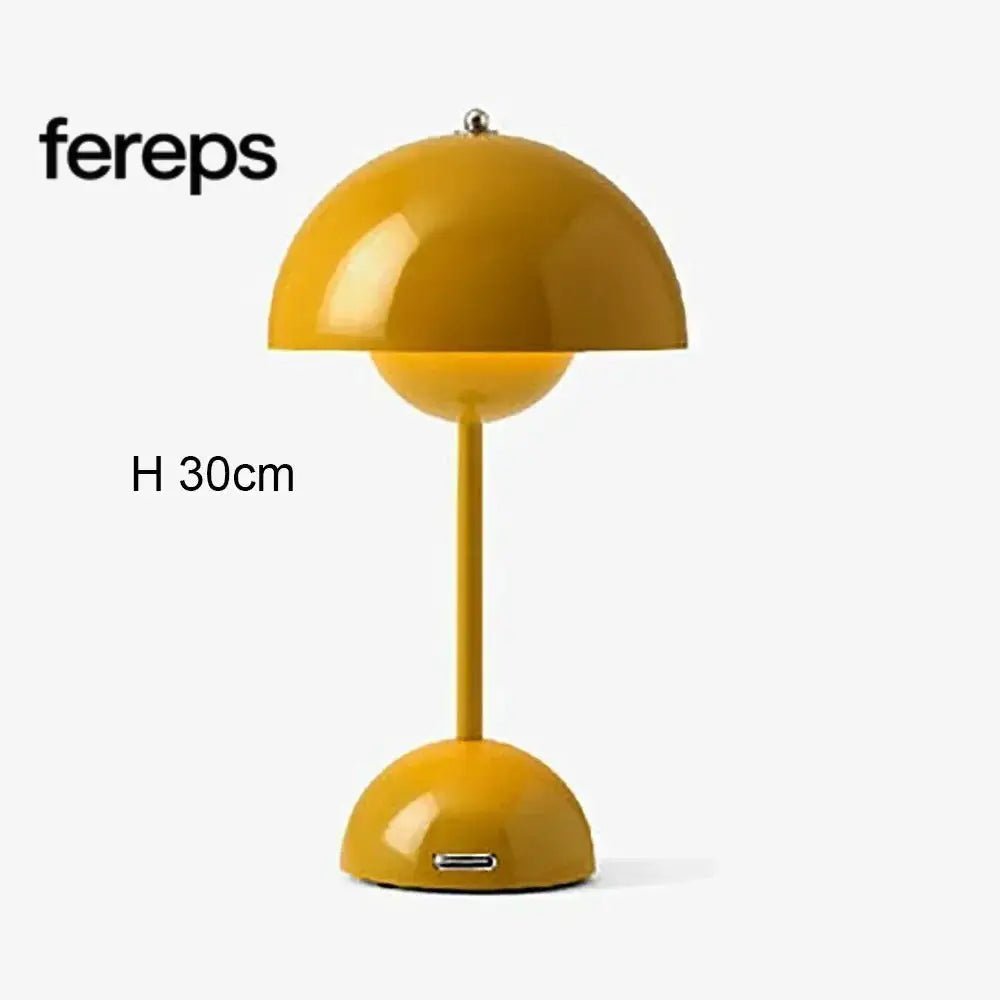 Nordic Led Table Lamp - Rechargeable Mushroom Lamp Yellow