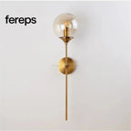 Nordic LED Wall Lamp – Modern Long Arm Bedside Light Fixture Cognac color
