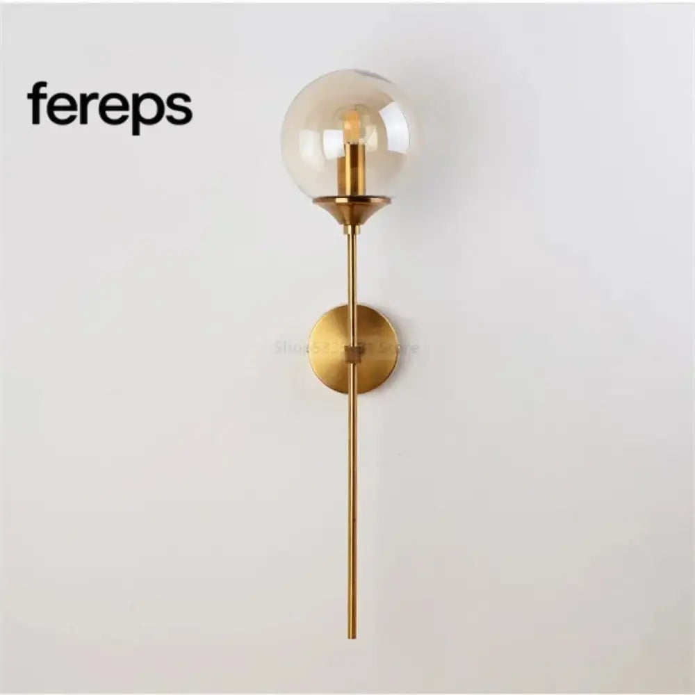 Nordic LED Wall Lamp – Modern Long Arm Bedside Light Fixture Cognac color