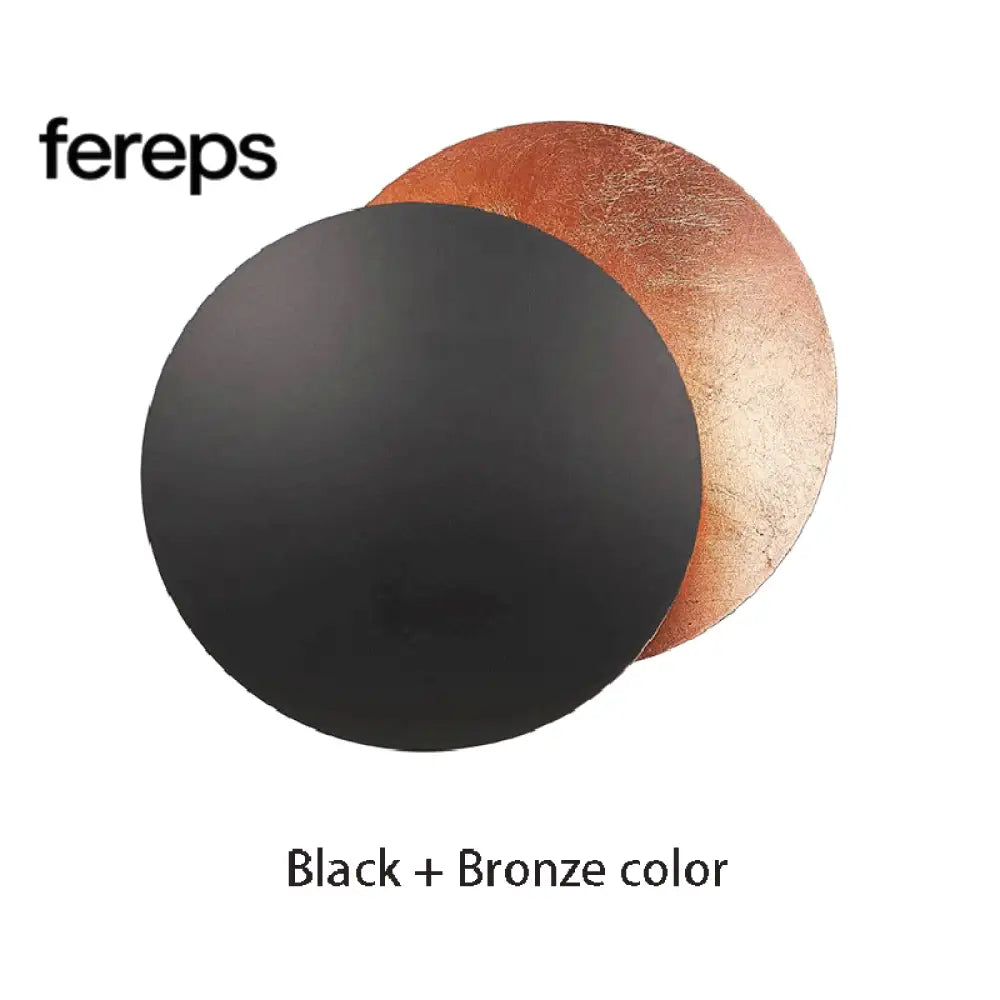 Nordic Vintage Solar Eclipse Wall Lamp – Energy Efficient LED Wall Lights for Indoor and Outdoor Use Black-Bronze