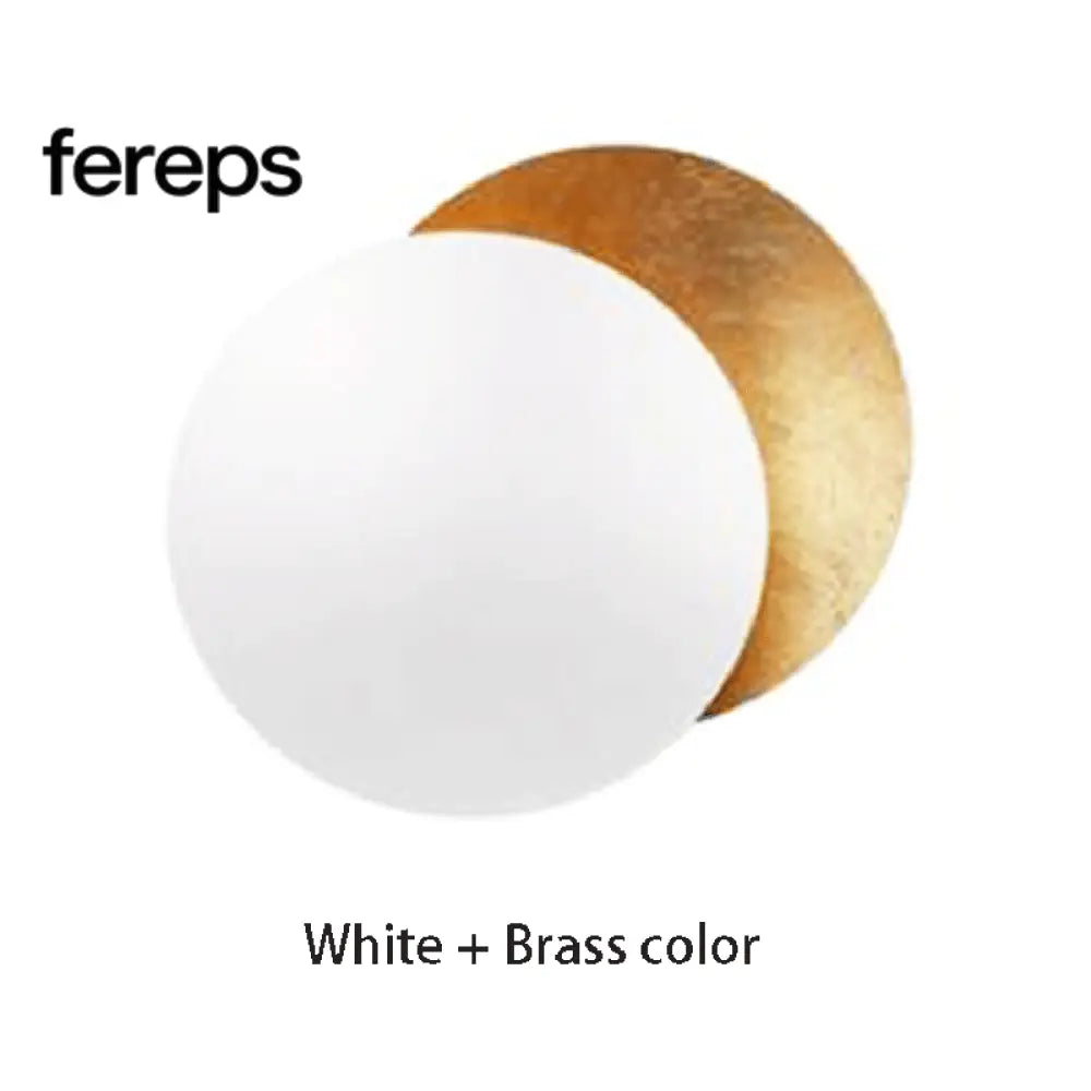 Nordic Vintage Solar Eclipse Wall Lamp – Energy Efficient LED Wall Lights for Indoor and Outdoor Use White-Brass / 20cm