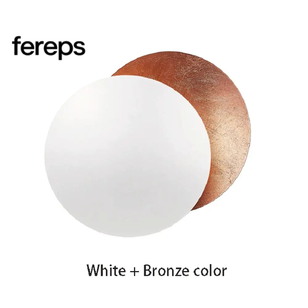 Nordic Vintage Solar Eclipse Wall Lamp – Energy Efficient LED Wall Lights for Indoor and Outdoor Use White-Bronze