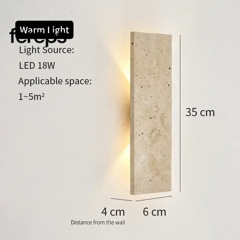 Outdoor Waterproof LED Wall Lamp with Natural Stone Design – Versatile Sconce Light for Indoor and Outdoor Use 35cm