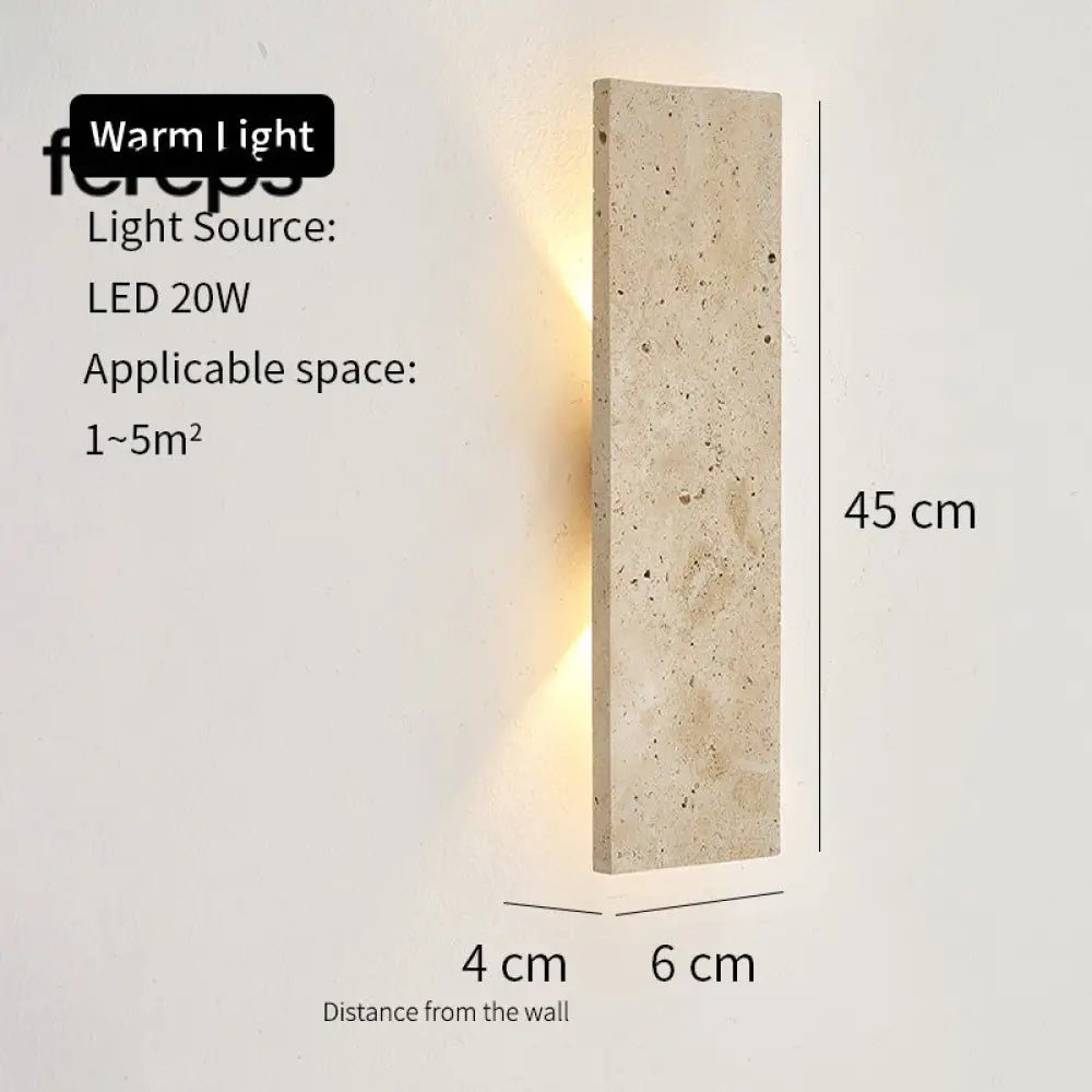 Outdoor Waterproof LED Wall Lamp with Natural Stone Design – Versatile Sconce Light for Indoor and Outdoor Use 45cm