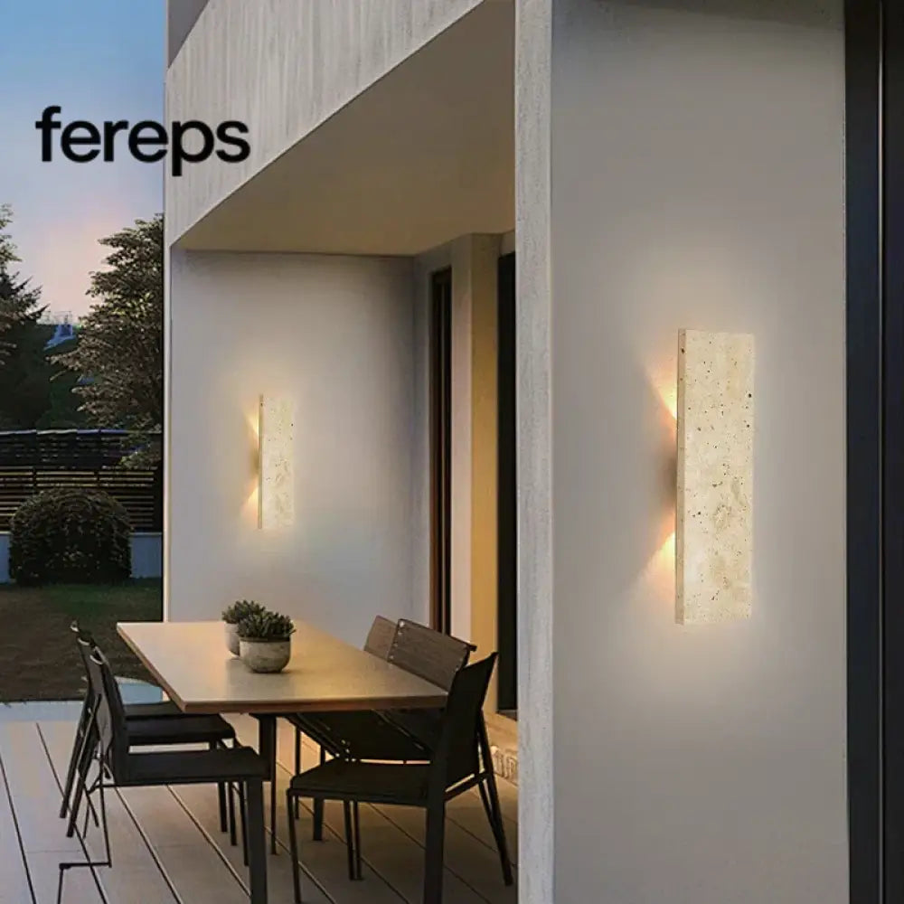 Outdoor Waterproof LED Wall Lamp with Natural Stone Design – Versatile Sconce Light for Indoor and Outdoor Use